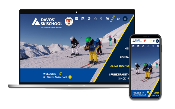 Mockup Website Schweizer Skischule Davos