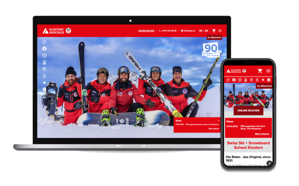 Mockup Website Swiss Ski School Klosters
