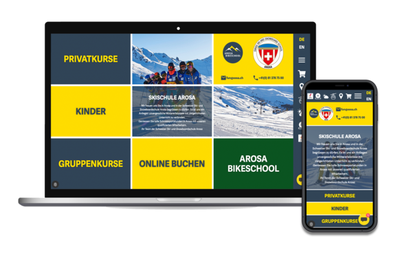 Screenshot website Swiss Ski School Arosa 