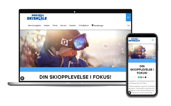 Mockup Onlineshop Ski School Hafjell 