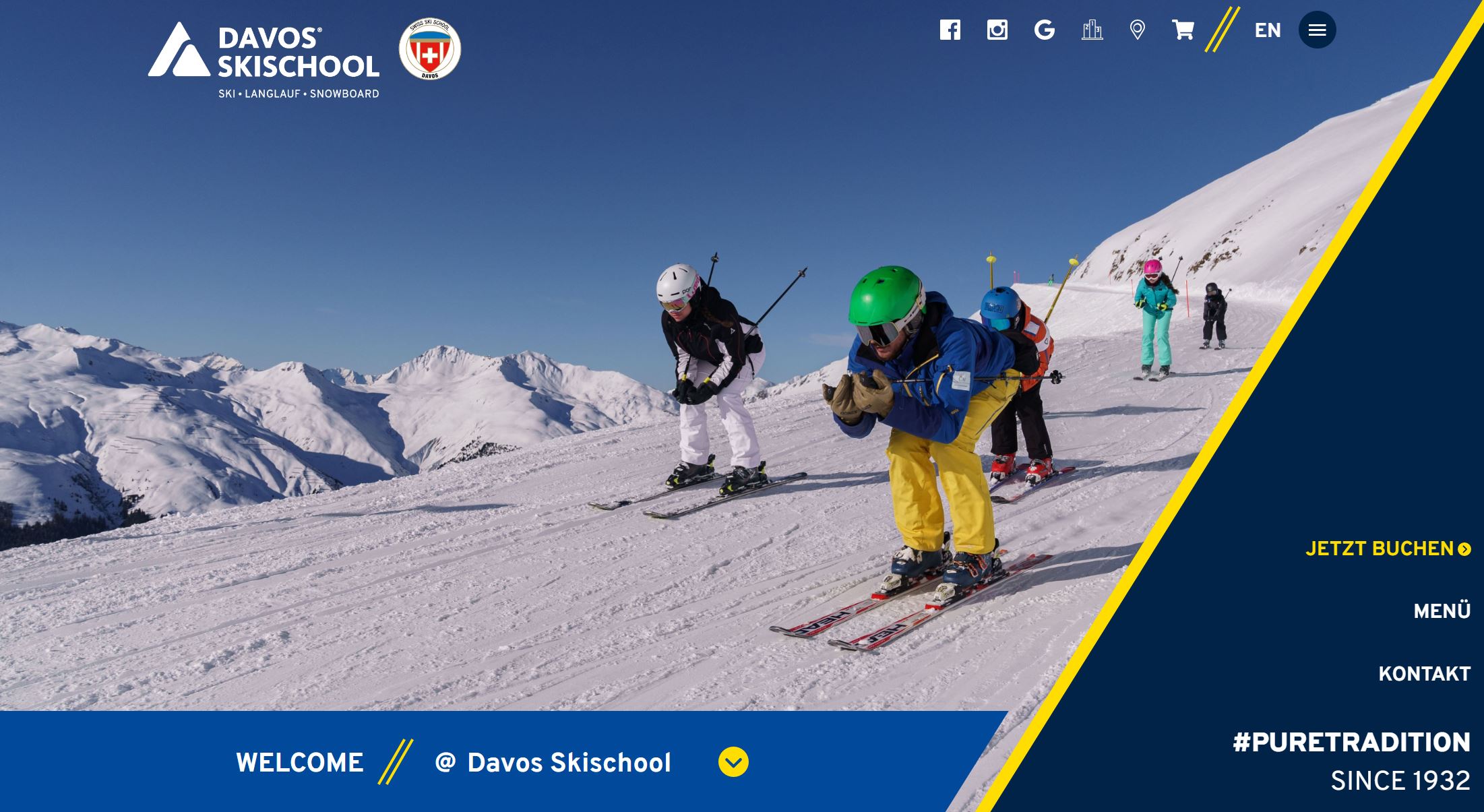 Screenshot Website Skischule Davos
