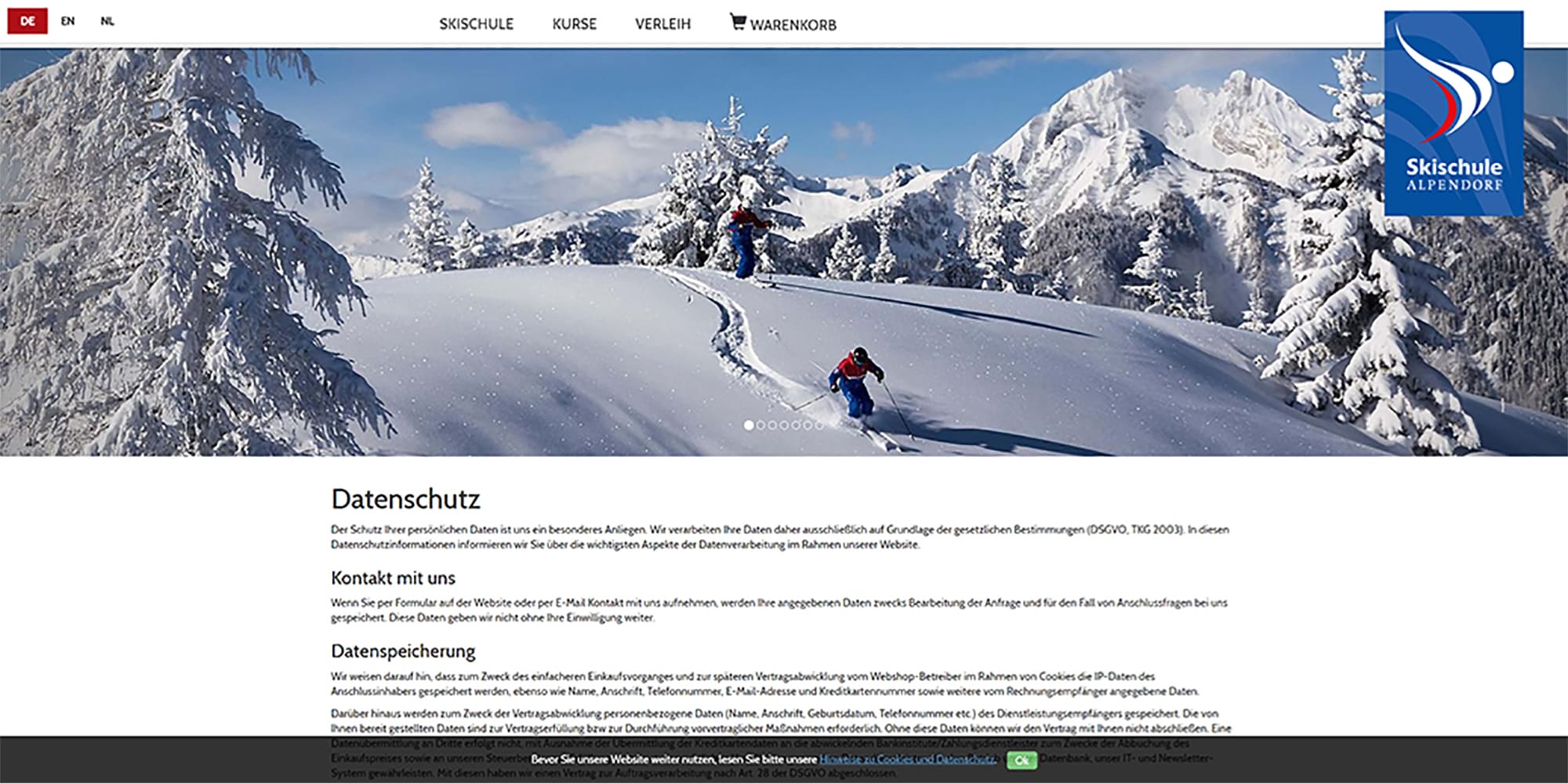 Datenschutzerklärung Skischule Alpendorf