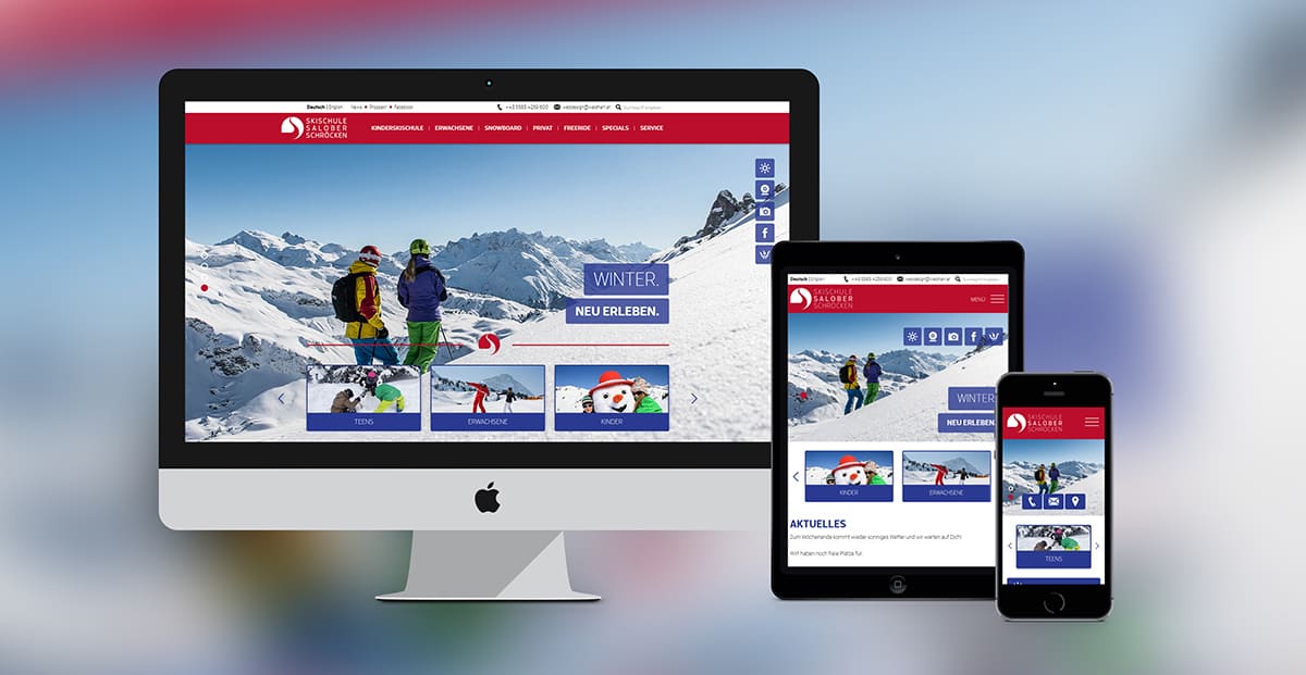 Salober Ski School in Schröcken Website - Mockup
