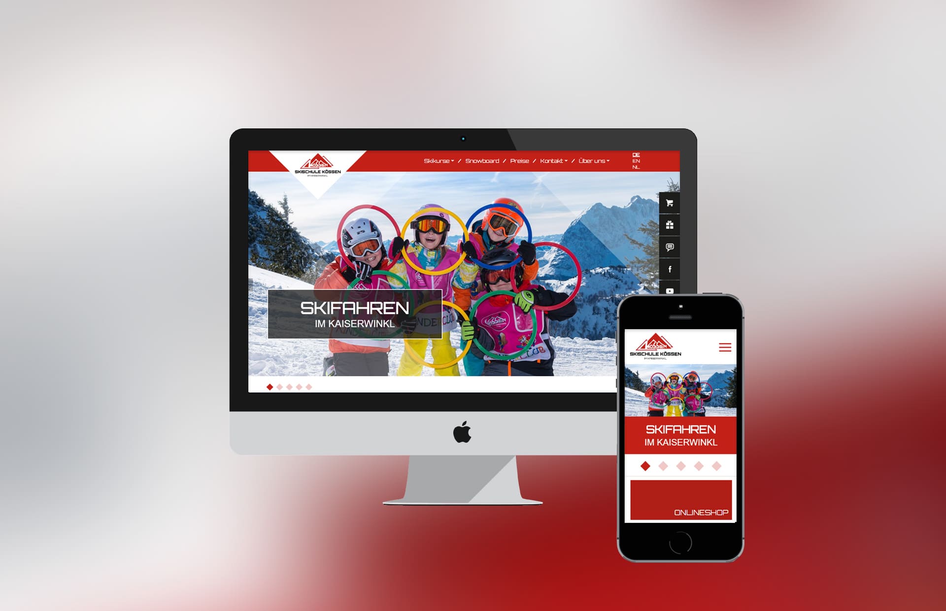 Website Skischule Kössen Mockup